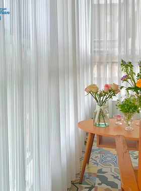 曼田窗纱帘梦幻客厅卧室百叶白纱现代简约网红insm风定制高温定型