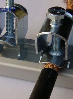 屏蔽电缆夹UB12-18EMC 导电铝轨道NS30/15安装屏蔽线金属电缆夹