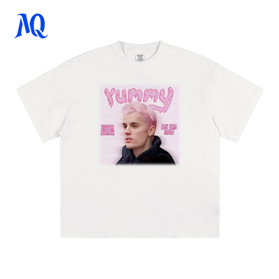 MQ原创2025SS 贾斯汀比伯美式复古人像印花T恤justinbieber短袖