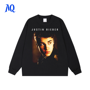 MQ 复刻贾斯汀比伯2012-2013 believe tour同款人像印花长袖卫衣