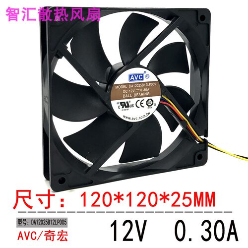 12CM大风量静音4针线PWM温控调速电源机箱CPU散热器12V风扇12025