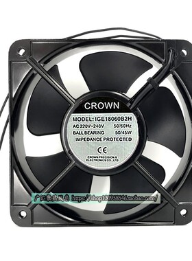 全新惯展CROWN AC220V IGE20060B2H 18060 机柜电箱散热风扇22060