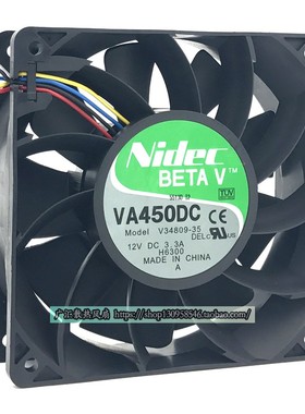 原装日本NIDEC VA450DC V34809-35 12V 3.3A 12cm大风量 轴流风扇