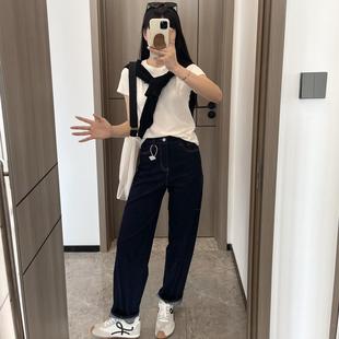 25年春季新款女款高腰弯刀牛仔裤宽松休闲牛仔长裤显瘦百搭裤子