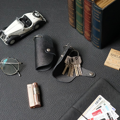 真头层牛皮钥匙包多功能收纳