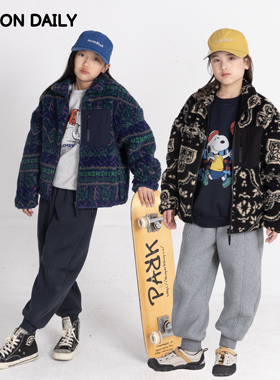 【Damon11/27日 10:00上新】冬款儿童三色羊羔毛提花保暖双层外套