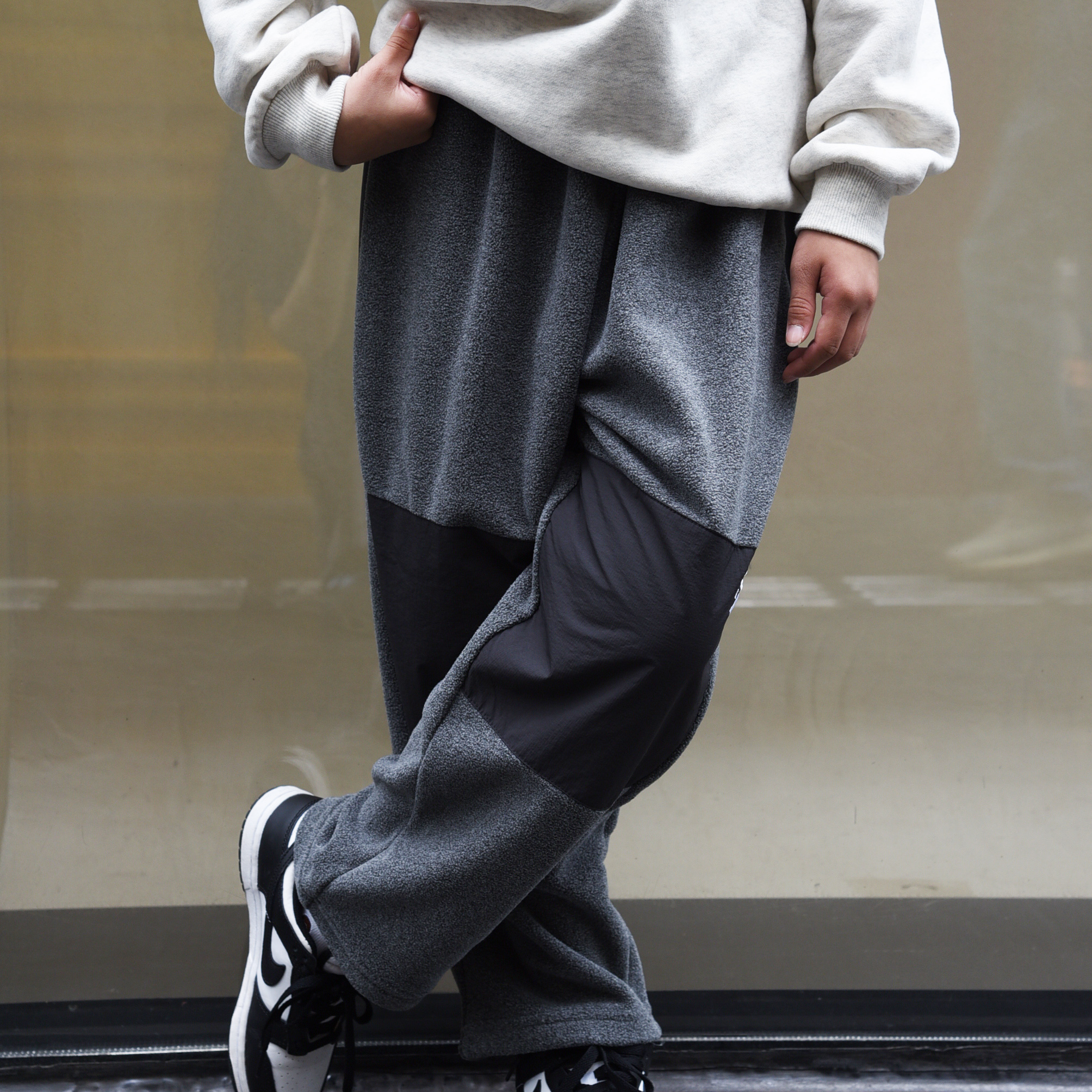 Damon儿童拼接双面绒卫裤