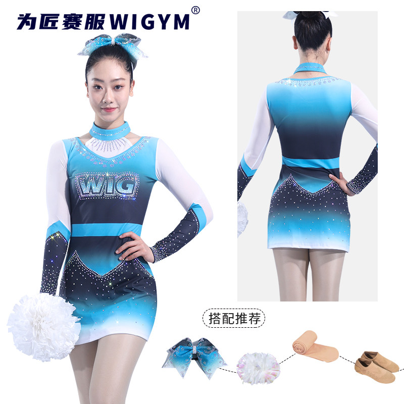 定制热销新款啦啦队服装成人儿童女款专业比赛啦啦操套装比赛服