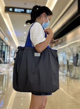 大容量纯色束口袋轻防水购物袋子