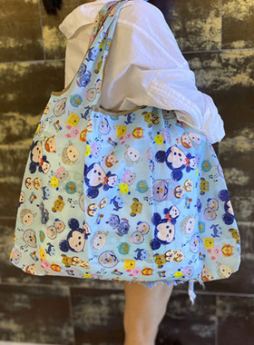 大号可爱卡通可折叠便携超市购物袋杂货袋买菜包大容量环保手提袋