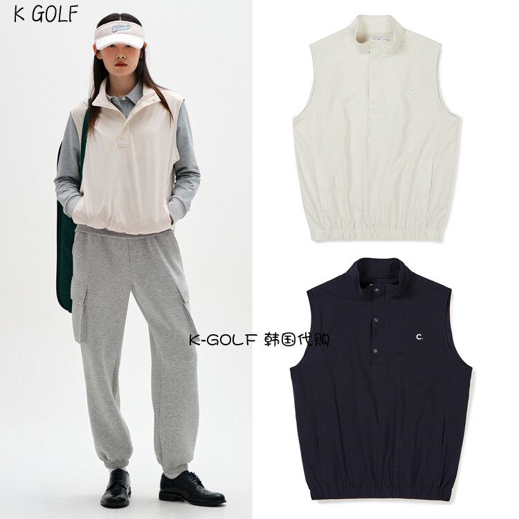 CLOVE韩国正品代购高尔夫球服23年男女秋冬立领保暖高领无袖背心