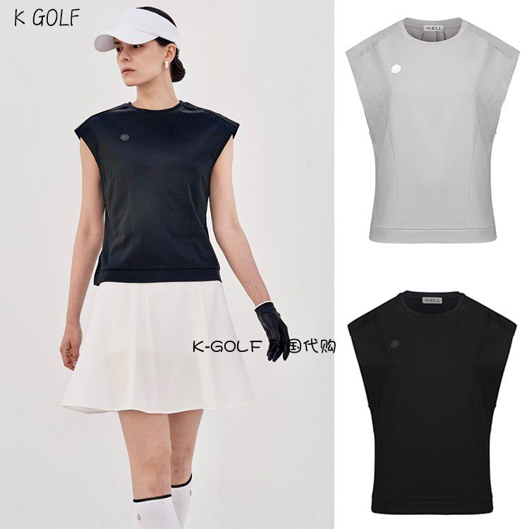 韩国代购ANELL高尔夫球服23年女夏无袖T恤运动舒适凉爽golf上衣