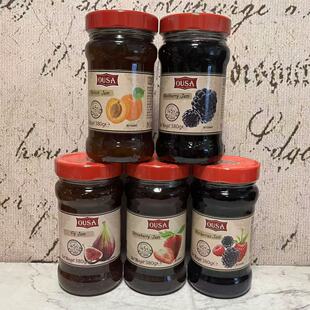 临期特卖 面包涂抹果酱 土耳其进口杏子黑莓无花果什锦莓果酱380g