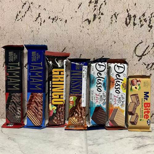 特价售卖 土耳其进口双重巧克力牛奶巧克力花生威化榛子奶油威化