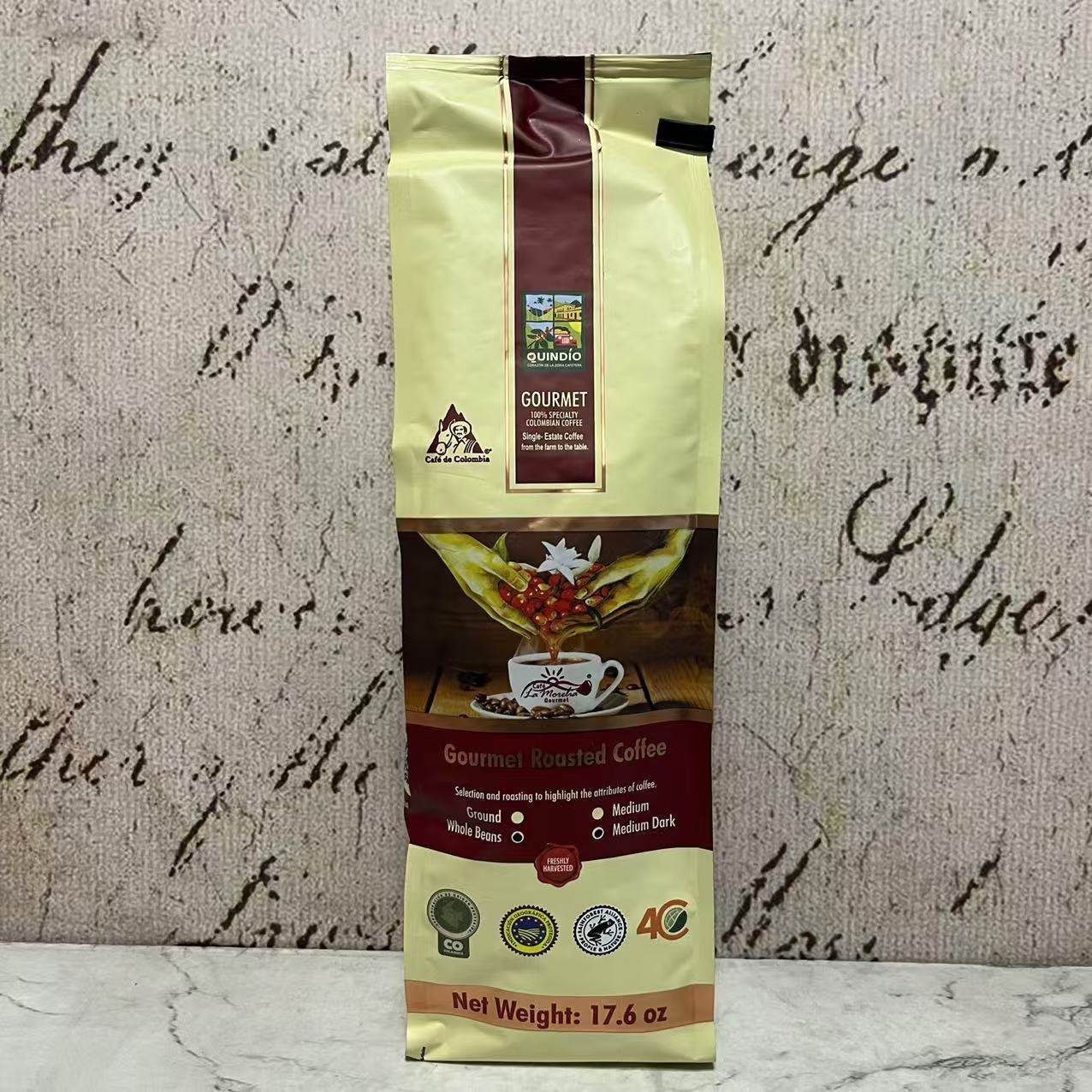 临期特卖 哥伦比亚进口GOURMET莫雷利亚卡杜拉臻选咖啡豆500g袋装,咖啡/麦片/冲饮,研磨咖啡粉,淘宝优惠券,粉丝福利购,淘宝优惠卷