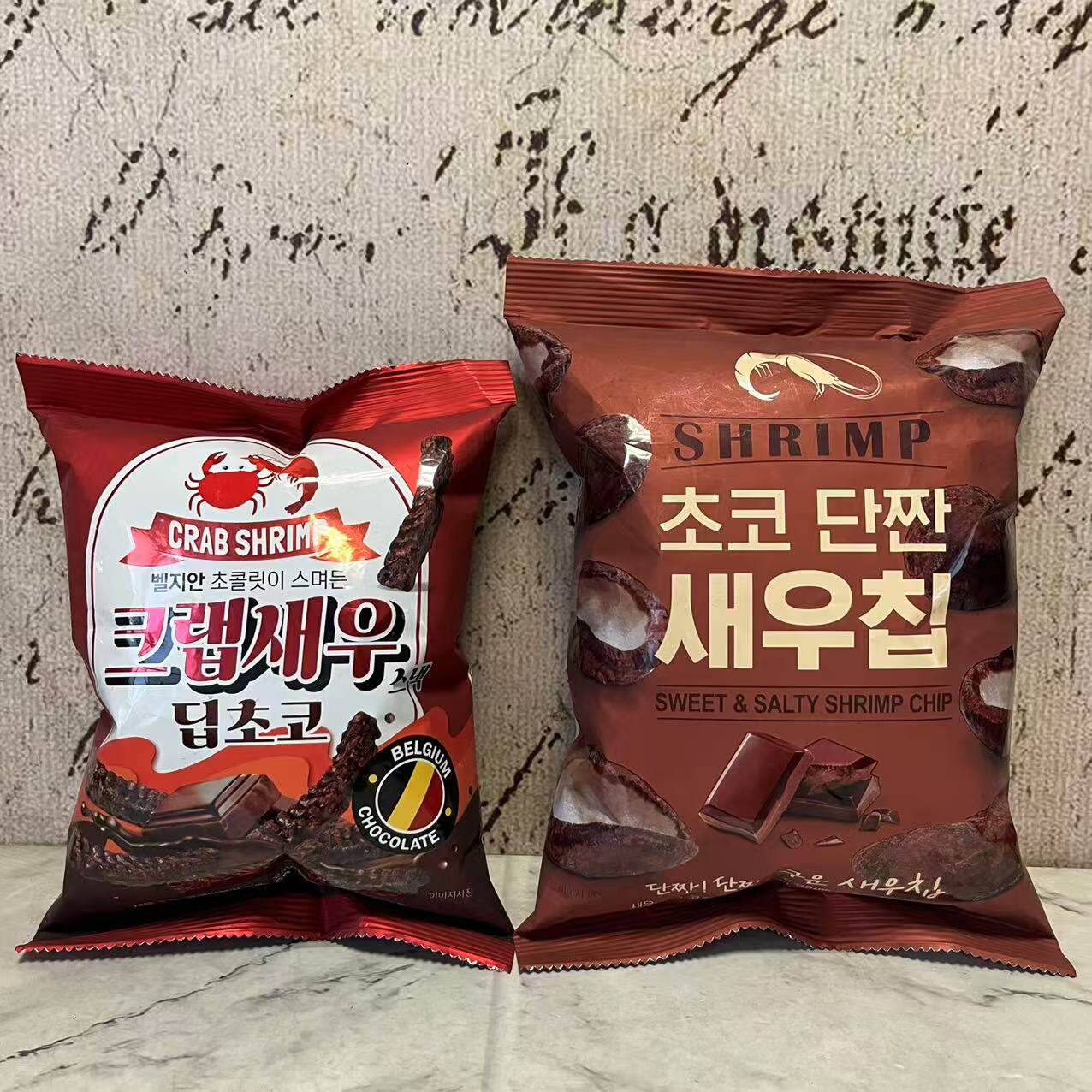 特价售卖 韩国进口涞可巧克力味虾条虾片60g袋装 休闲膨化小零食