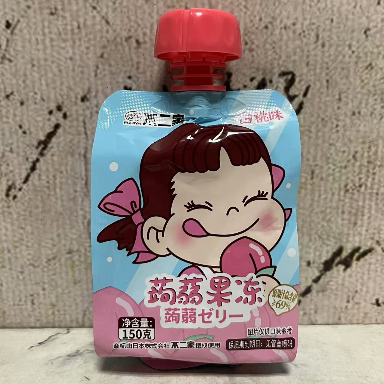 特价售卖 不二家白桃味蒟蒻果冻150g袋装 果汁型可吸果冻休闲零食图片