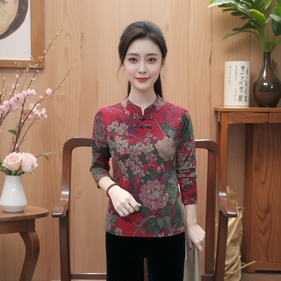 旗袍双盘扣中老年妈妈上衣国风