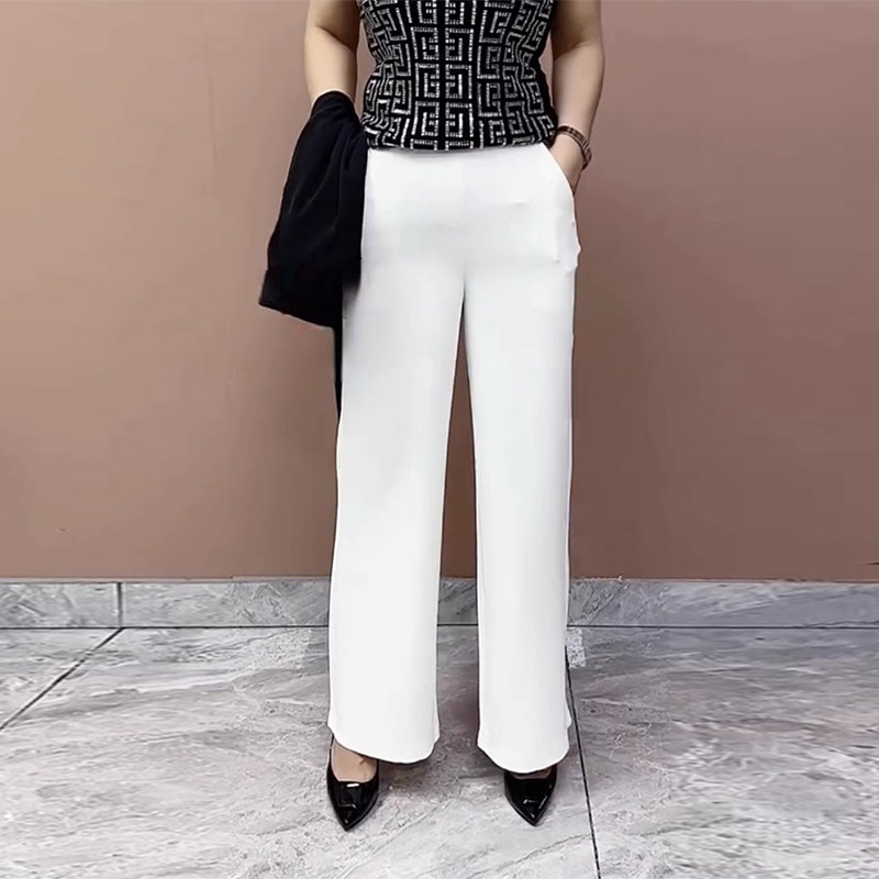 气质妈妈真丝休闲裤夏季新款高腰显瘦轻薄百搭白色桑蚕丝直筒裤女,女装/女士精品,休闲裤,淘宝优惠券,粉丝福利购,淘宝优惠卷