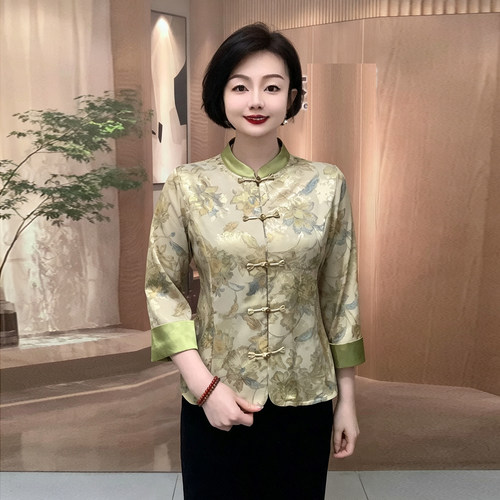 精美国风盘扣开衫上衣夏季衬衫女