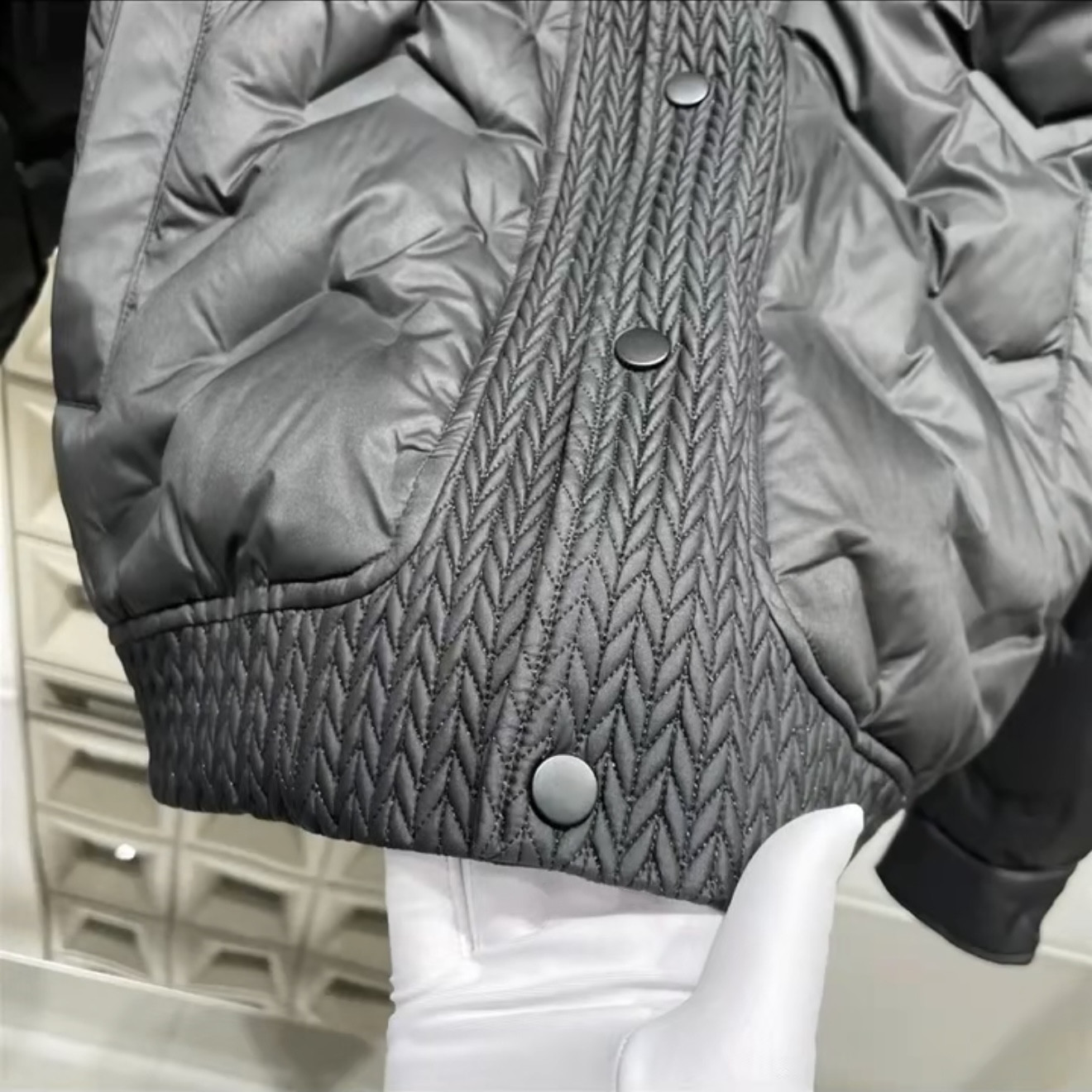 冬季麦穗纹理羽绒服男翻领拼接高级感轻薄保暖外套休闲白鸭绒上衣