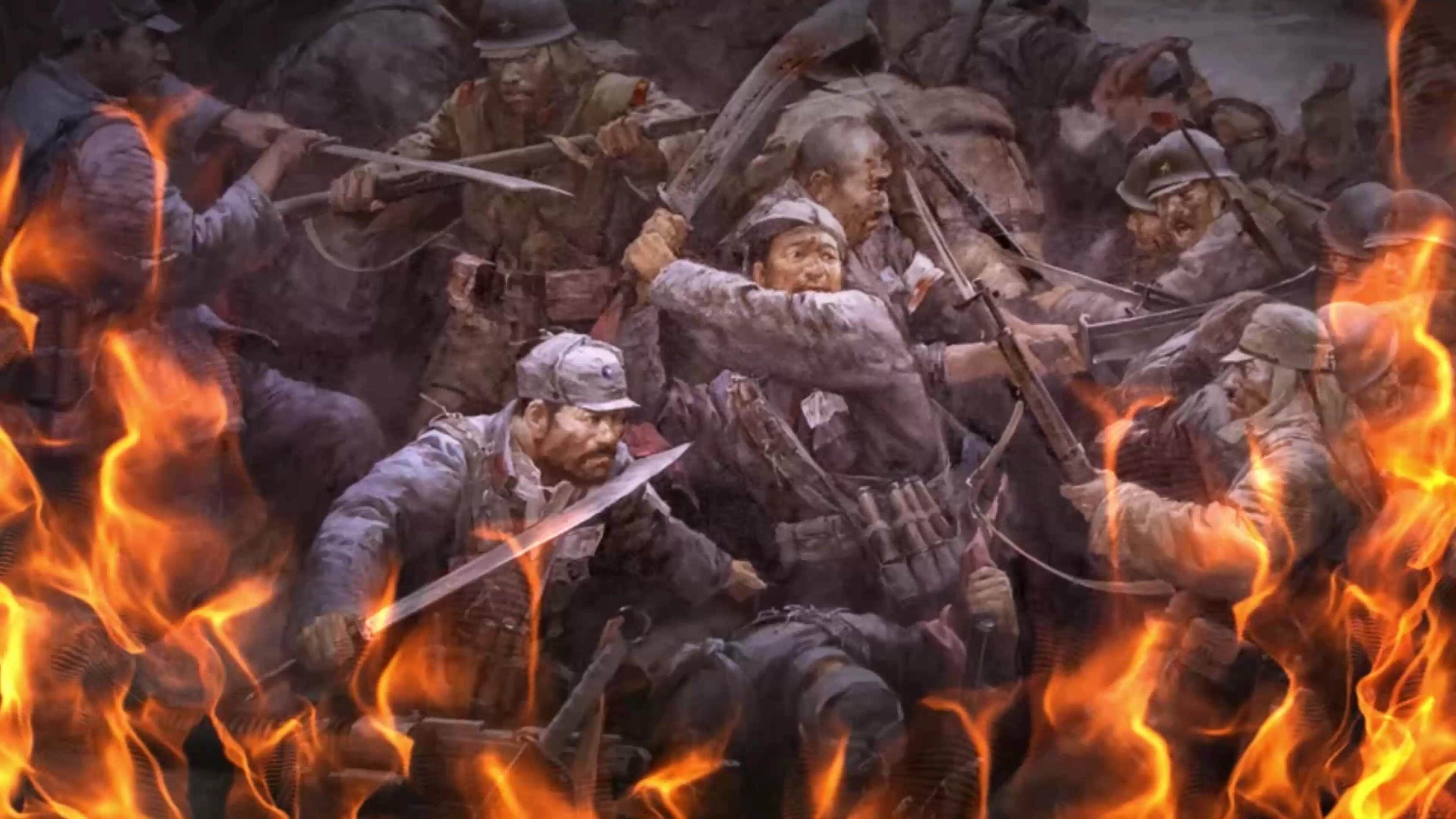 4k抗战革命红军长征英雄赞歌国庆节表演出晚会led背景视频素材