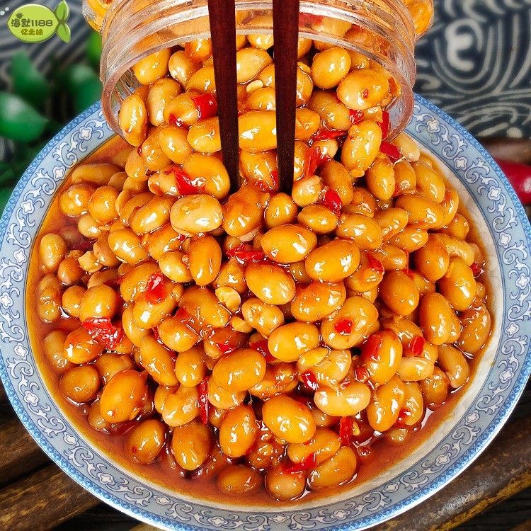 湖北农家腌制咸菜佐料拌酱开味下饭香辣麻辣风味豆豉黄豆酱腊八豆