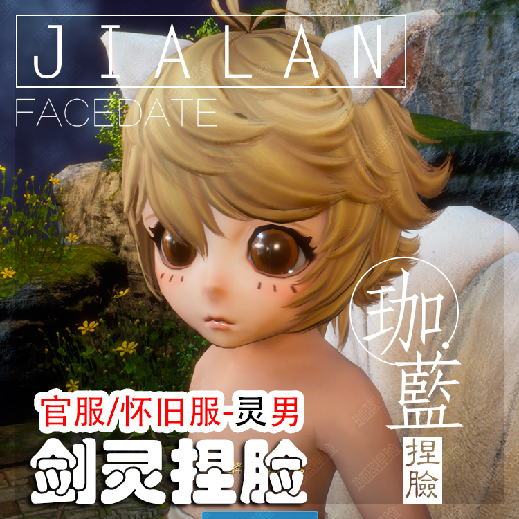 【珈蓝】剑灵捏脸 灵男脸型数据 国服韩服国际服BNS私服可用 蝈蝈