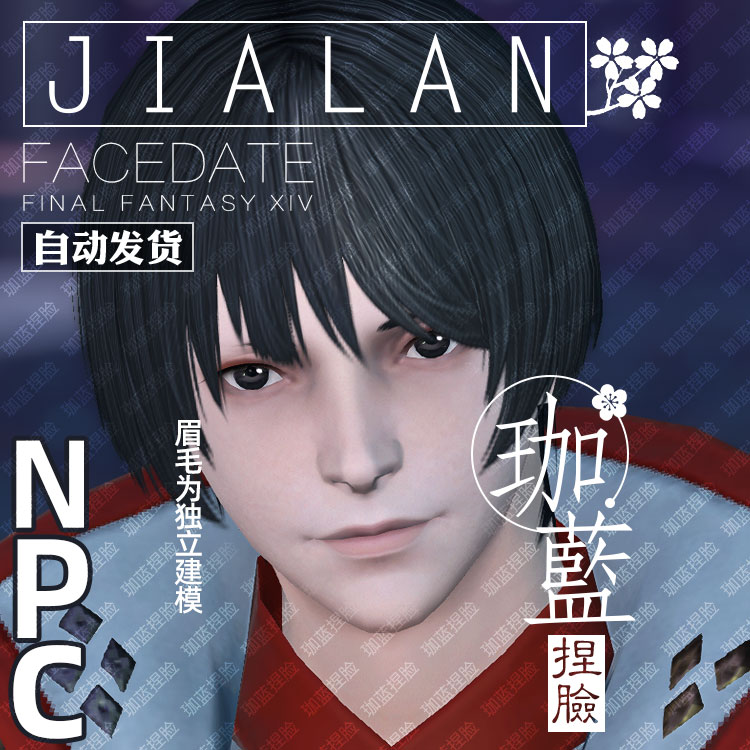 【珈蓝】最终幻想14 ff14捏脸数据脸型人类人族人男 NPC【朝阳】-封面