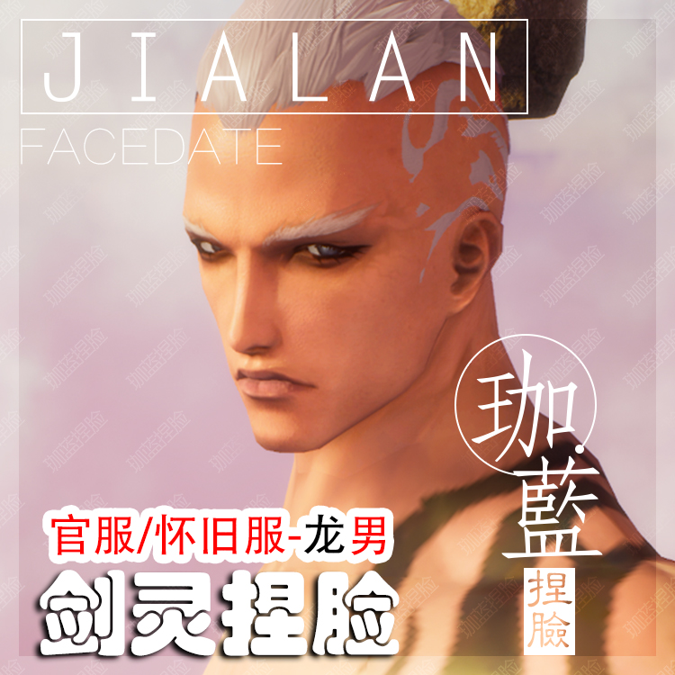 【珈蓝】剑灵捏脸 龙男脸型数据 国服韩服国际服BNS私服可用 西斯