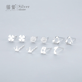 猫蛰S999纯银耳钉女正品 足银养耳洞高级感睡觉不用摘小巧精致耳饰
