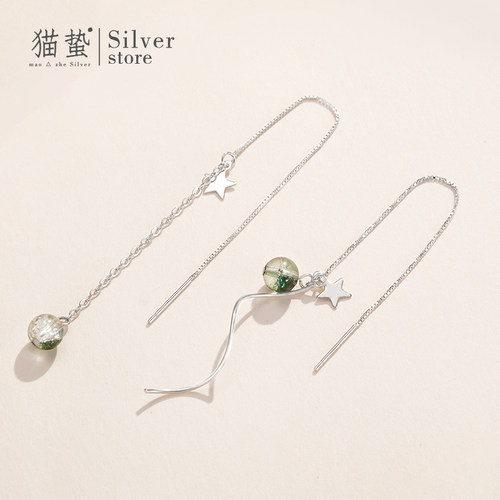 猫蛰女生流苏纯银耳线