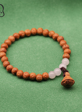 原创女士桃木雕刻莲蓬民族风手链