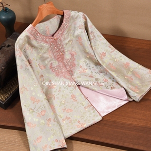 【锦鲤】国风新中式提花上衣复古洋气绝美刺绣外套宽松显瘦好看