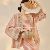 新款 春装 国风新中式 天丝提花钉珠刺绣宽松外套显瘦遮肉女 滢绣
