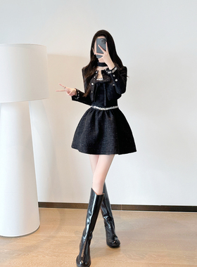 小香风千金套装2024新款女装秋冬轻奢高级感气质名媛甜美两件套裙