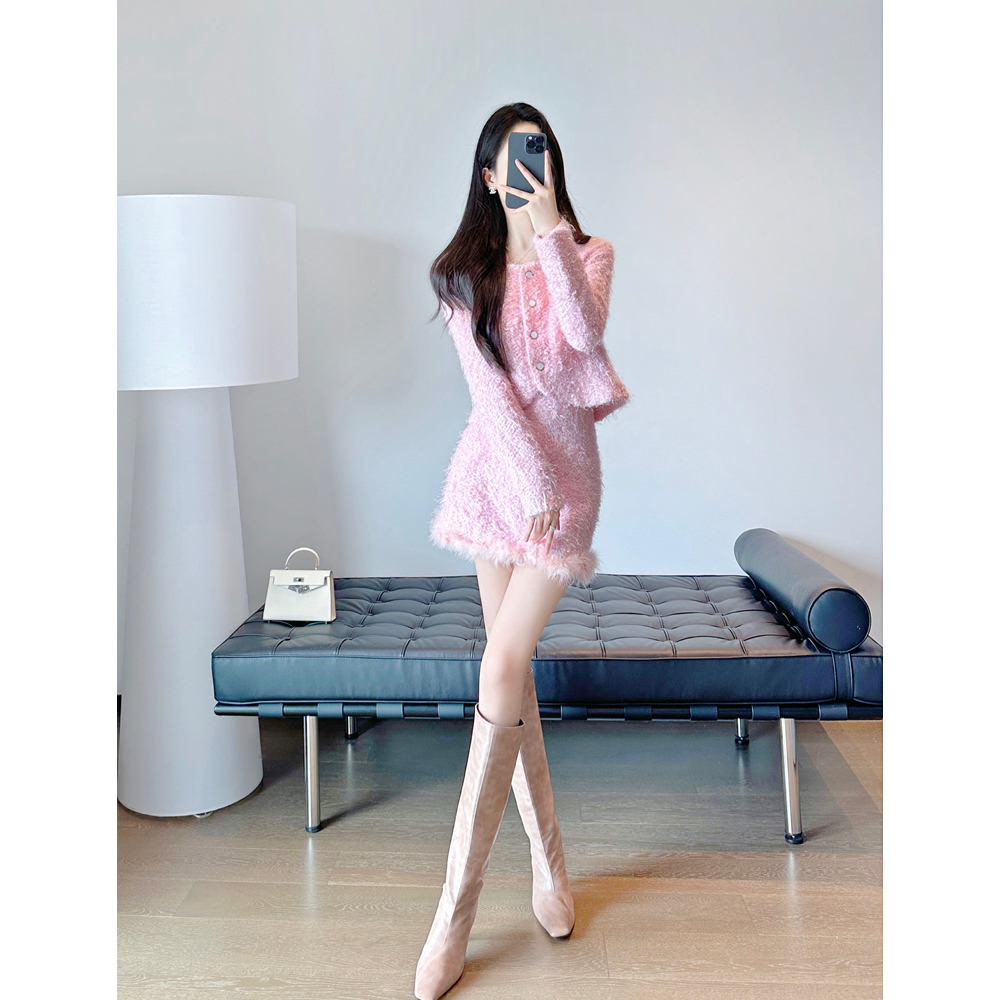凸显女神范富家千金小香风两件套