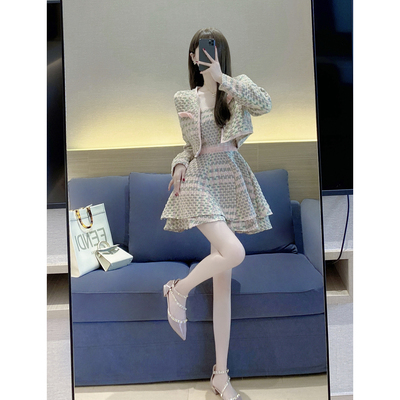 贵气千金风小香风粗花呢两件套