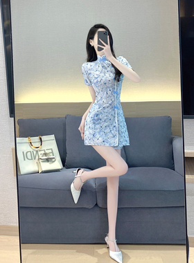 新中式旗袍改良年轻款少女高端气质2024夏季新款复古连衣裙两件套