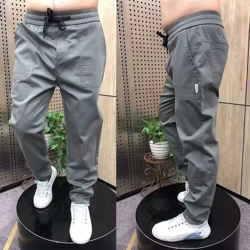 春秋新款男士休闲裤宽松弹力百搭大码哈伦裤纯色拼接耐磨直筒长裤,男装,休闲裤,淘宝优惠券,粉丝福利购,淘宝优惠卷