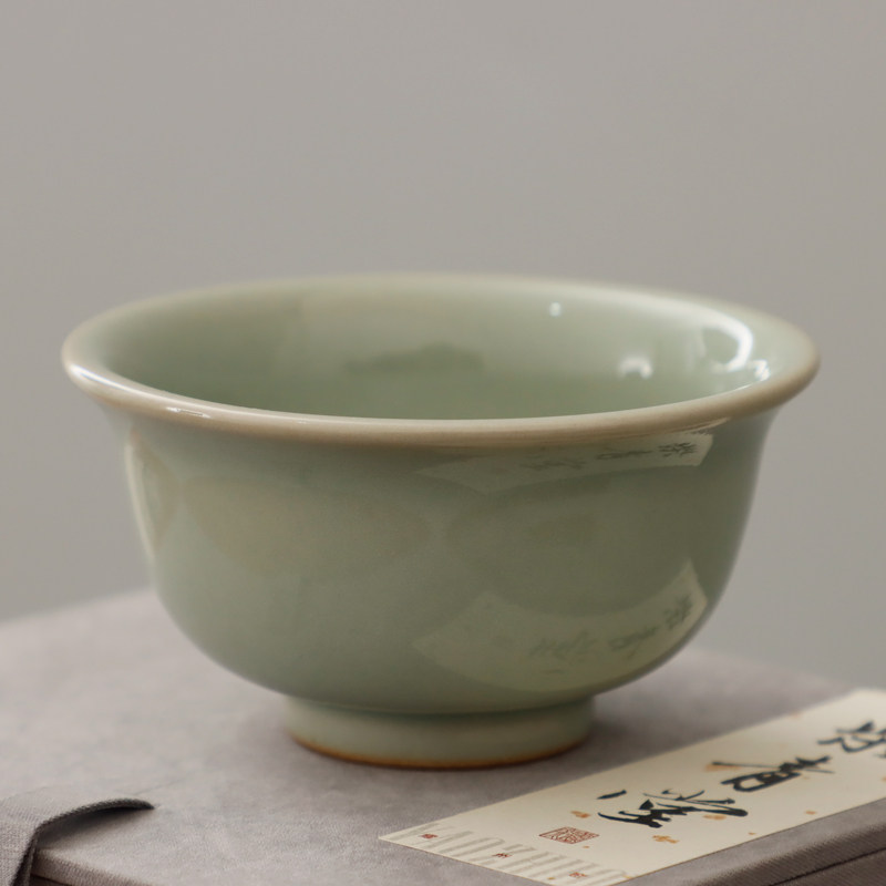 仿唐代耀州窑周世宗官窑天青釉手工中式复古主人杯茶杯中号压手杯