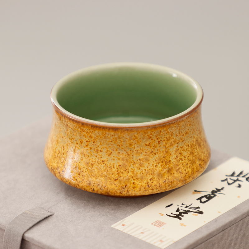 钧窑市级大师手作青釉茶杯主人杯