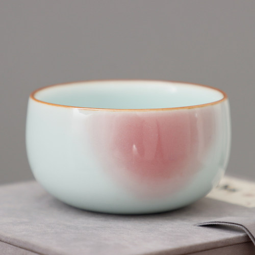 钧窑香灰泥粉青釉中式炉式茶杯