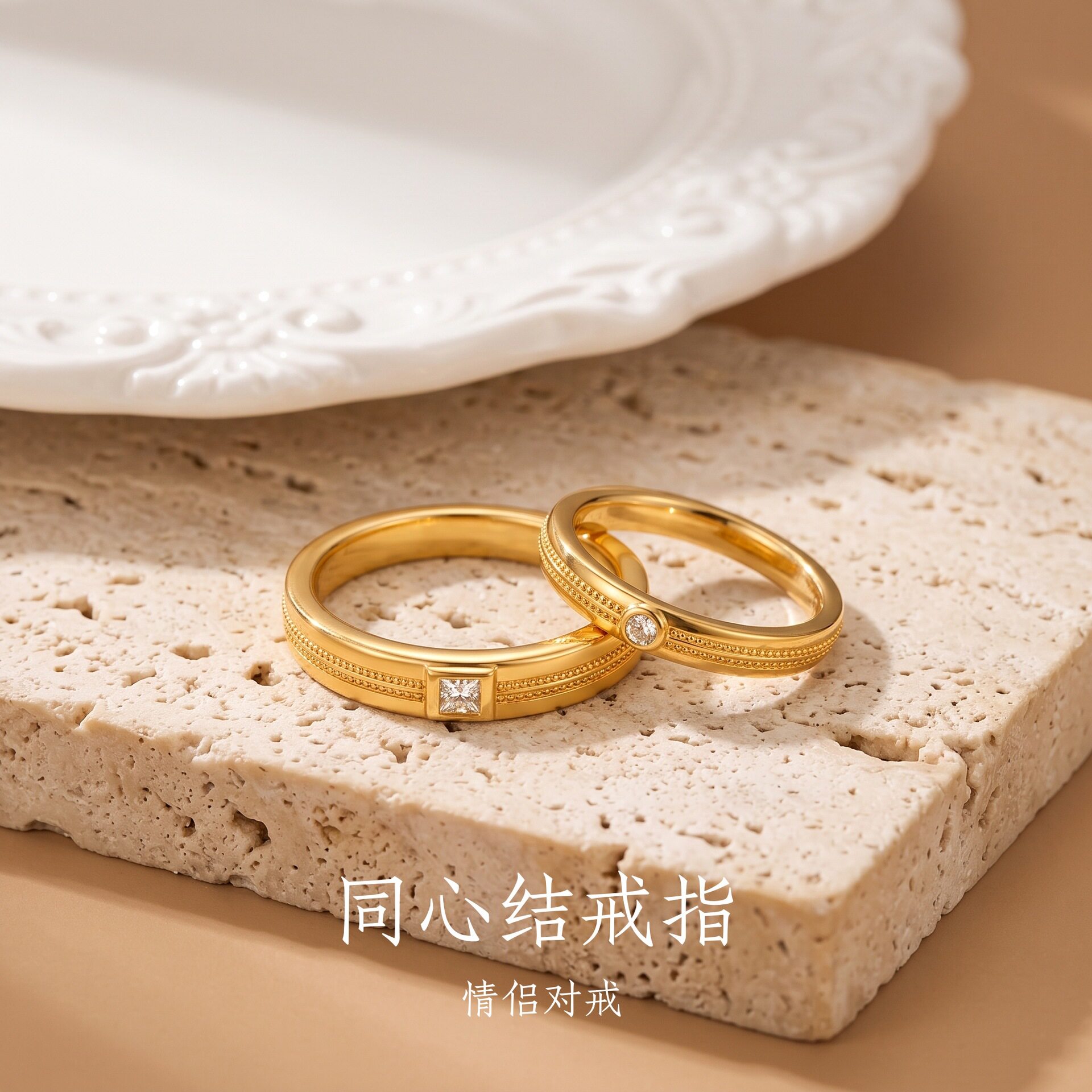 归真居老铺同款镀24k同心结戒戒指/指环