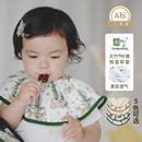 口水巾婴儿围嘴防脏竹棉纱布新生婴儿防吐奶纯棉围兜饭兜可旋转