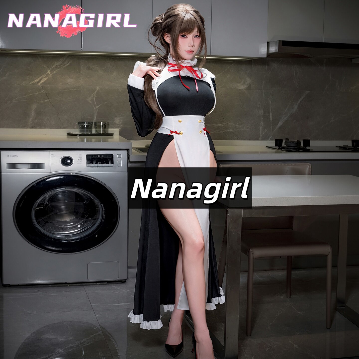 猫娘女仆日系二次元宫廷夜宴战斗女佣长裙纯欲风动漫风睡裙家居服
