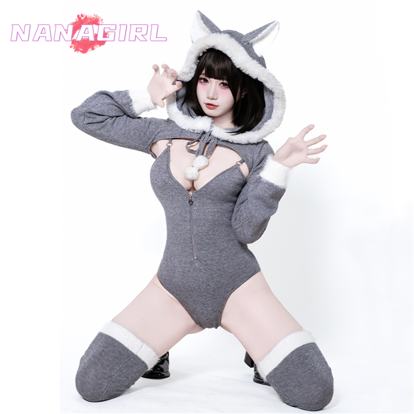 日系二次元洛丽塔萌妹大灰狼cos