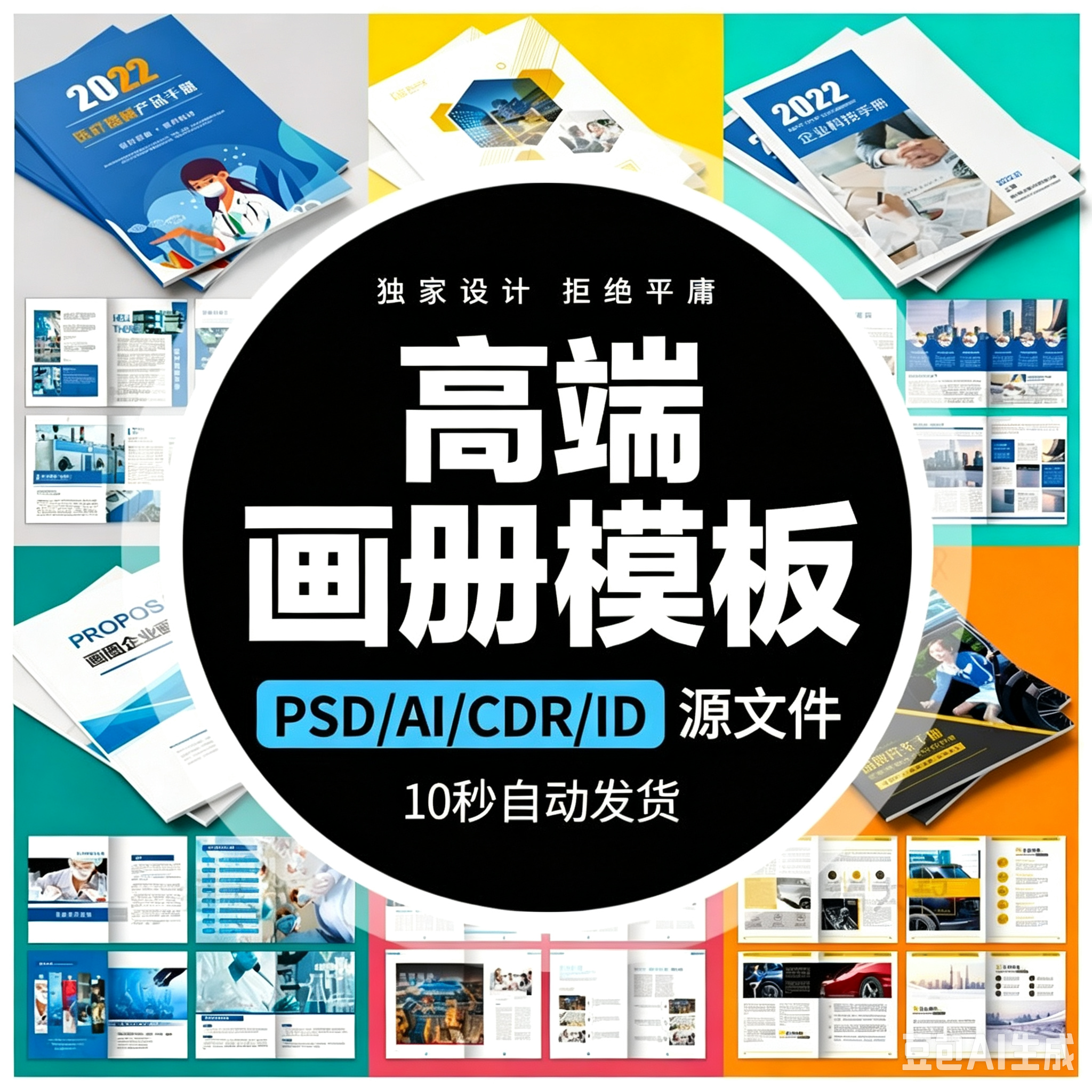 高端画册企业宣传产品手册杂志作品集psd版式cdr排版ai素材模板id
