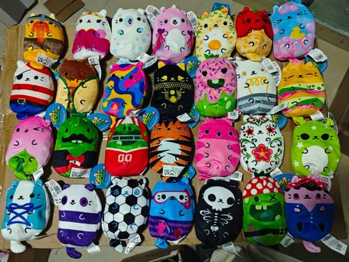 cats vs pickles最新款外贸软体豆粒豆袋可爱盲袋沙包毛绒玩偶12