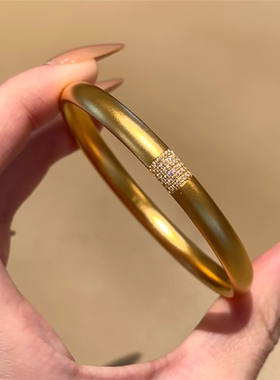 传承泥鳅背点钻实心磨砂手镯女